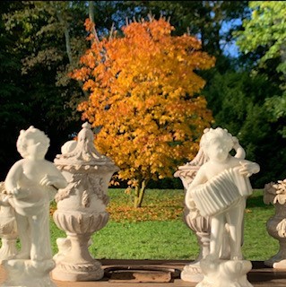 Sungmor Paletti decorativi da giardino - Supporto per piante da giardino per interni ed esterni - Decorazione paesaggistica per prato e balcone patio - Confezione da 3 pezzi, bianco vintage